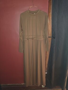HALARA Brown Long-Sleeve Maxi Dress